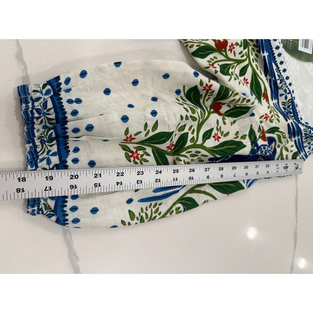NWT Farm Rio Macaw Flight Maxi Dress Small Tropical Bird Linen $280 Sold Out - Picture 15 of 16